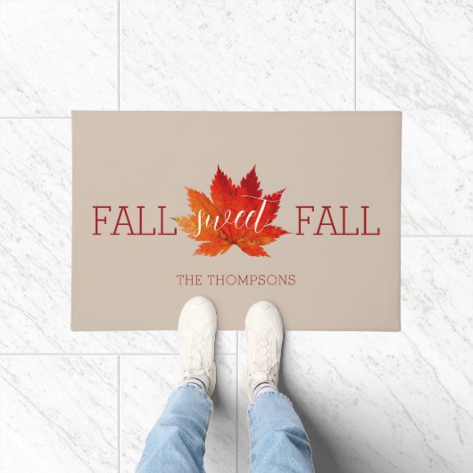 Herfst Sweet Herfst Red Autumn Maple Leaf Deurmat (Binnen)