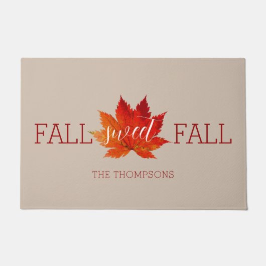 Herfst Sweet Herfst Red Autumn Maple Leaf Deurmat (Voorkant)