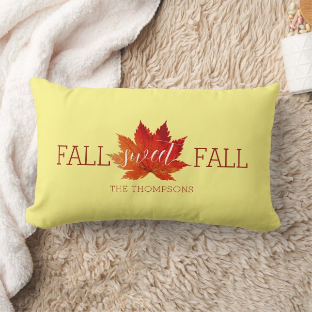 Herfst Sweet Herfst Red Autumn Maple Leaf Sierkuss Kussen (Deken)