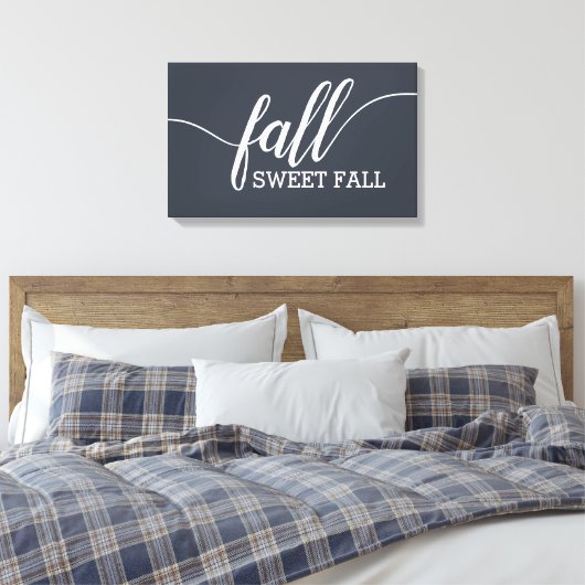 Herfst Sweet Herfst Script Canvas Afdruk (Insitu (Slaapkamer))
