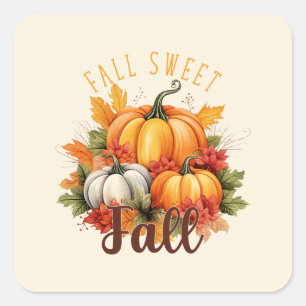 Herfst Sweet Herfst Vierkante Sticker