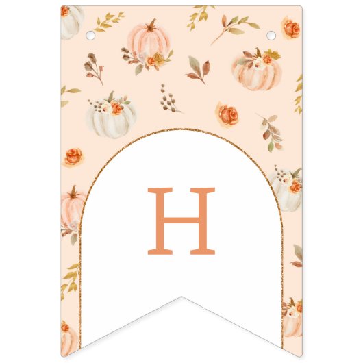 Herfst Sweet Kleine pompoen verjaardag Vlaggetjes (Tweede vlag)