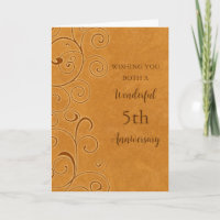Herfst Swirls 5de Bruiloft Jubileum Kaart