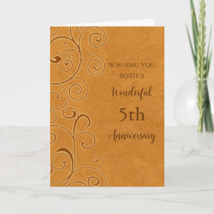 Herfst Swirls 5de Bruiloft Jubileum Kaart