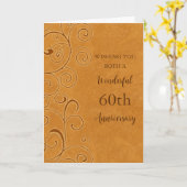 Herfst Swirls 60e bruiloft Jubileum Kaart (Gele Bloem)
