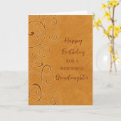 Herfst Swirls Kleindochter Verjaardag Kaart (Gele Bloem)