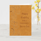 Herfst Swirls Zoon in Recht Verjaardag Kaart (Gele Bloem)