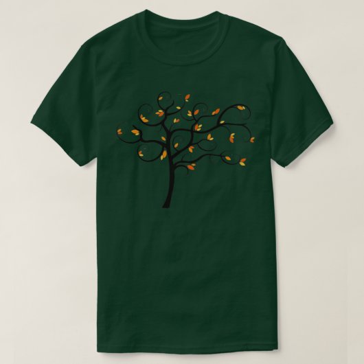 Herfst Swirly Tree T-shirt (Design voorkant)