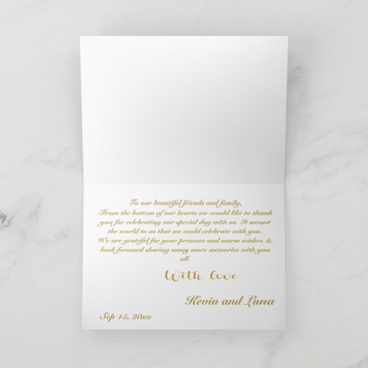 Herfst Symphony Wedding Hartelijk dank Bedankkaart (Binnen)