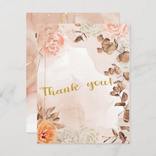 Herfst Symphony Wedding Hartelijk dank Bedankkaart (Voorkant / Achterkant)