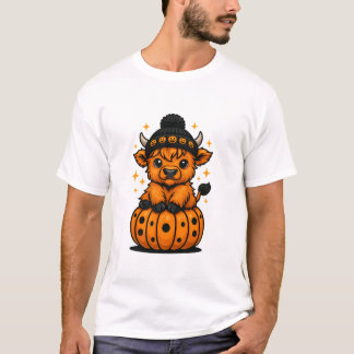 Herfst Tabby Kat met Pompoen Trui Fall Schattig  T-shirt