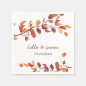 Herfst tak blad herfst bruiloft papier servetten (Voorkant)