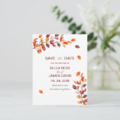 Herfst tak bladeren bruiloft opslaan van de datum (Staand voorkant)