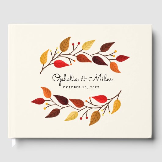 Herfst takken herfst bruiloft gastenboek (Voorkant)