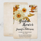 Herfst Tan & White Flowers Vrijgezellenfeest Kaart (Voorkant / Achterkant)