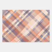 Herfst tartan plaid beige sinaasappel pruim check  inpakpapier vel (Voorkant 3)