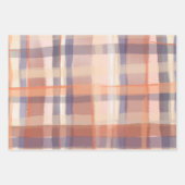 Herfst tartan plaid beige sinaasappel pruim check  inpakpapier vel (Voorkant 2)