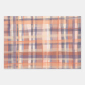 Herfst tartan plaid beige sinaasappel pruim check  inpakpapier vel (Voorkant)