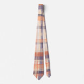 Herfst tartan plaid beige sinaasappel pruim check  stropdas (Voorkant)