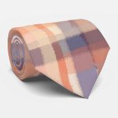 Herfst tartan plaid beige sinaasappel pruim check  stropdas (Opgerold)