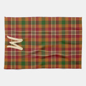 Herfst tartan ruit monogram theedoek (Horizontaal)
