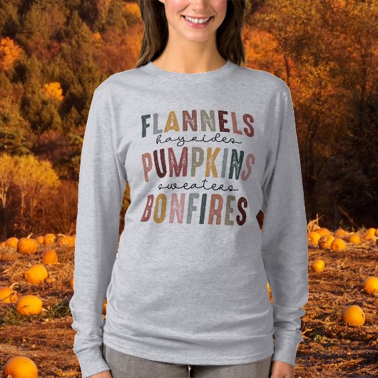 Herfst-tastic Trendy Graphic met lange mouwen T-shirt