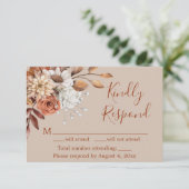 Herfst Taupe Floral Verjaardagsreactie Kaart (Staand voorkant)