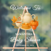 Herfst Tea Party Baby shower Welkom Acryl Bord (Neutraal)