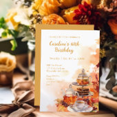 Herfst Tea Party Elegant 60ste Verjaardag Kaart