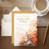 Herfst Tea Party Elegant 90ste Verjaardag Kaart