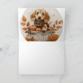 Herfst teckel honden pompoen kaart (Binnen)