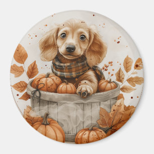 Herfst teckel honden pompoen magneet