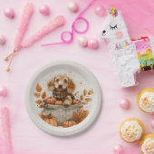 Herfst teckel honden pompoen papieren bordje (Feest)