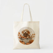 Herfst teckel honden pompoen tote bag (Voorkant)