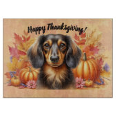 Herfst Teckel Verrukking: Herfst Thanksgiving Snijplank (Voorkant)