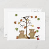 Herfst Teddies Briefkaart (Voorkant / Achterkant)