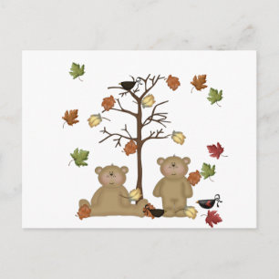 Herfst Teddies Briefkaart