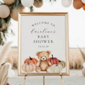 Herfst Teddy Bear Baby shower Welkomstbord Poster