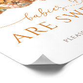 Herfst Teddy Bear Baby's zijn zoet Neem een trakta Poster (Hoek)