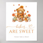 Herfst Teddy Bear Baby's zijn zoet Neem een trakta Poster (Voorkant)