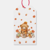 Herfst Teddy Bear Dank u Cadeaulabel (Achterkant)