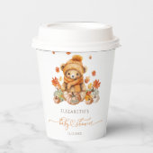 Herfst Teddy Bear Pumpkin Baby shower Papieren Bekers (Voorkant)