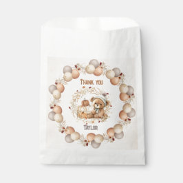 Herfst Teddy Bear Verjaardagsgunsttassen Bedankzakje