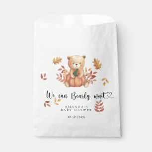 Herfst teddybeer Baby Shower Bedankzakje