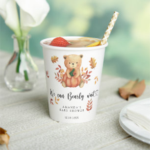 Herfst Teddybeer Baby shower Papieren Bekers