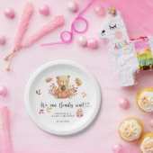 Herfst Teddybeer Baby shower Papieren Bordje (Feest)