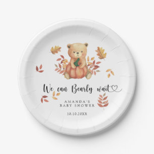 Herfst Teddybeer Baby shower Papieren Bordje
