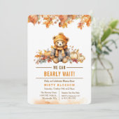 Herfst Teddybeer Babyshower Uitnodiging (Staand voorkant)