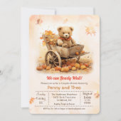 Herfst Teddybeer Babyshower Uitnodiging (Voorkant)
