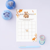Herfst Teddybeer BINGO Baby Shower Spel Flyer (Enkel)
